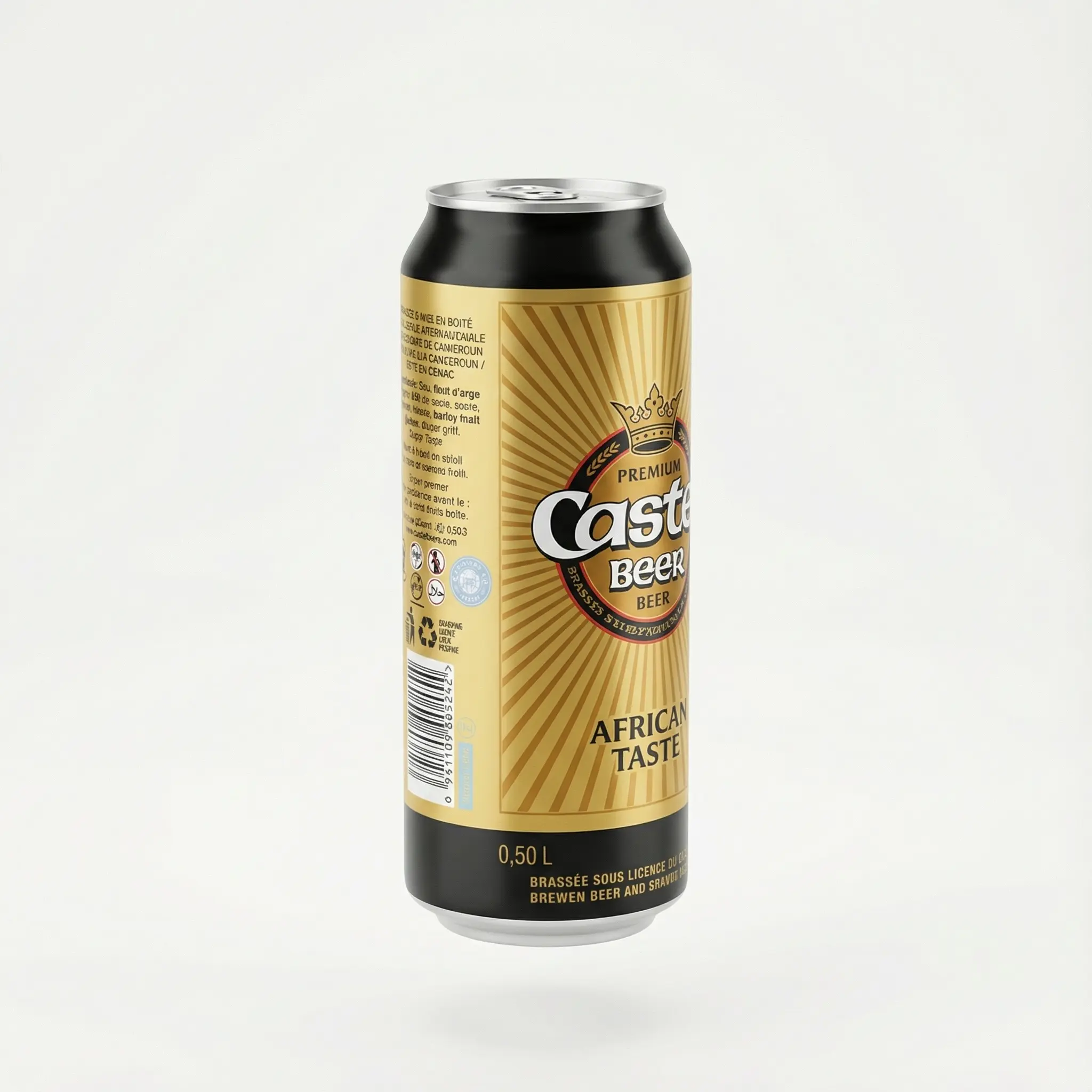 bière Castel Cameroun canette 50cl blonde rafraichissante
